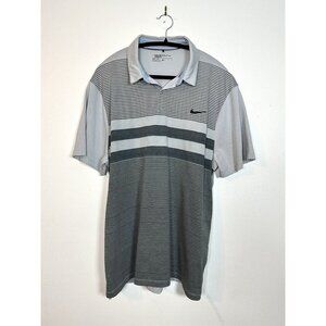NIKE GOLF modern fit dri fit stripe polo‎ shirt gray XL Men’s Athletic
